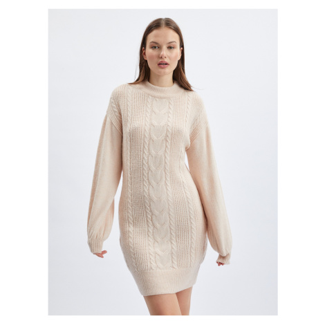 Orsay Béžové dámské svetrové šaty - Dámské