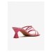 Růžové dámské pantofle na podpatku OJJU
