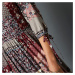 Blancheporte Dlouhé šaty v patchwork designu růžové dřevo/šedá