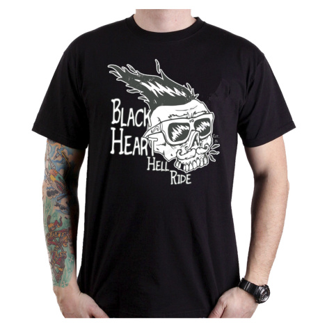 tričko street pánské - HELL RIDE - BLACK HEART - 001-0068-BLK