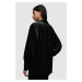 Velurová košile AllSaints Oana černá barva, relaxed, s klasickým límcem