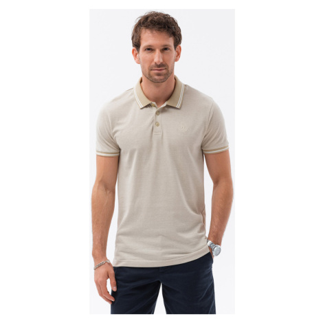 Ombre Pánské tričko s límečkem Ararence krémová Béžová