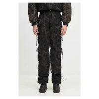 Kalhoty Andersson Bell Camouflage Mesh Layered Tying Pants pánské, černá barva, přiléhavé, apa76