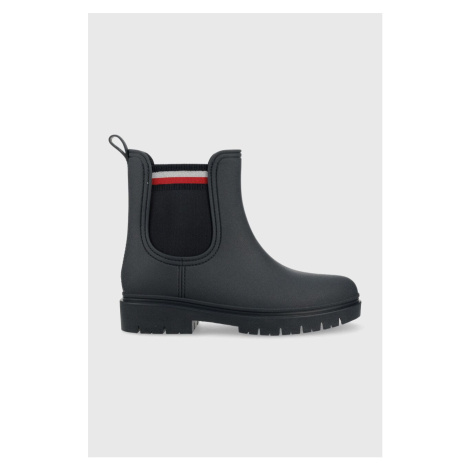 Holínky Tommy Hilfiger Rain Boot Ankle Elastic dámské, tmavomodrá barva