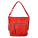 Praktický dámský koženkový kabelko batoh Lady style, červený