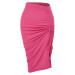 Trendyol Ruffle Detail Fuchsia Crisp Midi Knitted Skirt