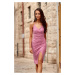 Dámské šaty SUK0405 Pudr růžová - Roco Fashion