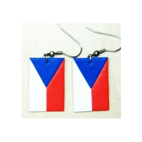 Fimos Náušnice Fimo česká vlajka S4905