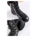 Černé šněrovací kotníkové boty 1-26288
