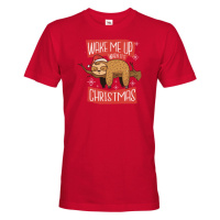 Pánské tričko Probuďte mě až když budou Vánoce - vánoční tričko