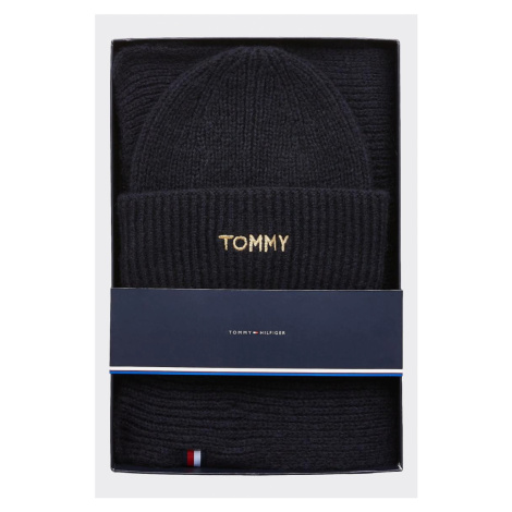 Tommy Hilfiger dárkové balení čepice + šála - tmavě modrá