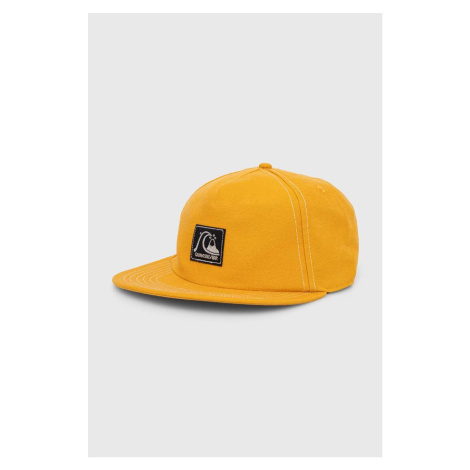 Bavlněná baseballová čepice Quiksilver žlutá barva, s aplikací