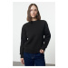 Trendyol Black*001 Washable Relaxed/Comfortable Fit Knitted Sweatshirt