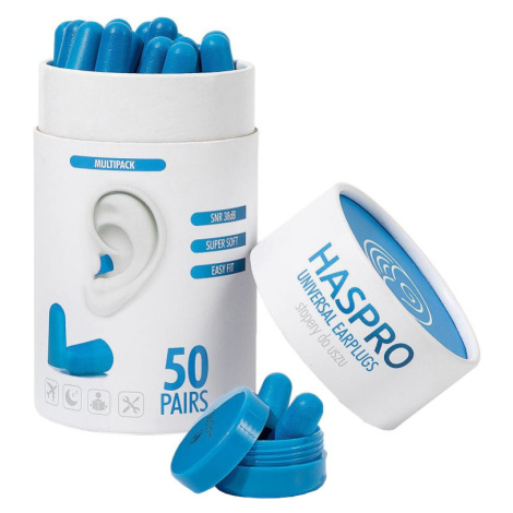 Haspro Tube50 Špunty do uší, modré 100 ks