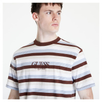 GUESS Cole Heather Stripe Tee Brown/ White/ Blue