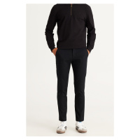 ALTINYILDIZ CLASSICS Men's Black Slim Fit Slim Fit Side Pockets Cotton Flexible Comfortable Dobb