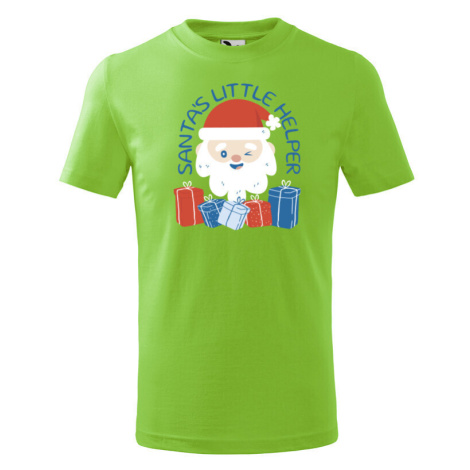Dětské tričko s potiskem Santu a nápisem Santův pomocník - vánoční dětské tričko BezvaTriko
