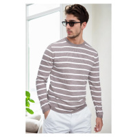 99741 Dewberry Crew Neck Striped Casual Knitwear Sweater-VISION