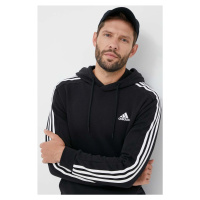 Mikina adidas pánská, černá barva, s kapucí, s aplikací, IB4028