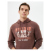 Koton College Hoodie Printed Kangaroo Pocket Detail