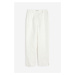 H & M - Elegantní kalhoty z lněné směsi - bílá