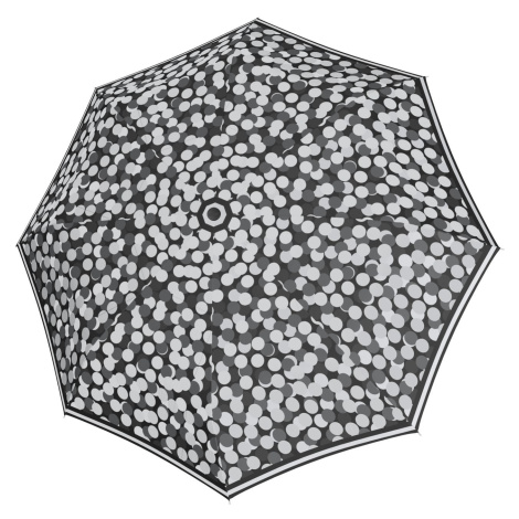 Černo-bílý dámský mechanický skládací deštník Agis Doppler