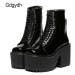 Lakované kotníkové boty na vysoké platformě GoodDayGirl Fashion