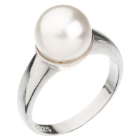 Evolution Group Stříbrný prsten se Swarovski perlou bílý 35022.1