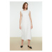 Trendyol Bílé šaty bez rukávů podšívka-spodní prádlo