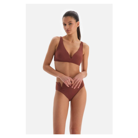 Dagi Brown Triangle Wide V Wire Wire Bikiny Top