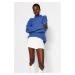 Trendyol modrý měkký texturovaný pletený svetr