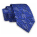 Královsky modrá kravata se vzorem listí