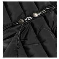 Černá prošívaná bunda s kapucí (L22-9865-1)