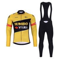 BONAVELO Cyklistický zimní dres a kalhoty - JUMBO-VISMA 2023 WNT - černá/žlutá