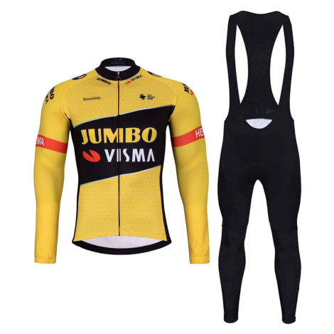 BONAVELO Cyklistický zimní dres a kalhoty - JUMBO-VISMA 2023 WNT - černá/žlutá