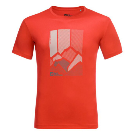 Jack Wolfskin Pánské funkční tričko Peak Graphic T M, strong red