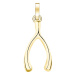 Rosefield Slušivý pozlacený přívěsek Wishbone The Pendant PE-Gold-WISHBONE