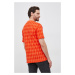 Bavlněné tričko Karl Lagerfeld oranžová barva, vzorovaný