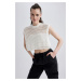 DEFACTO Half Turtleneck Crochet Knit Sweater