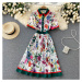 Květované midi šaty s plisovanou sukni