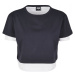 Ladies Full Double Layered Tee - navy/wht