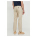 Bavlněné kalhoty Paul&Shark béžová barva, jednoduché, 24414024
