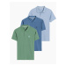 Set of men's pique knit polo shirts 3-pack - mix V23 Z28