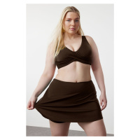 Trendyol Curve Brown Short Skirted Bikini Bottom