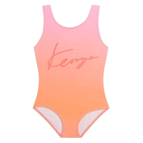 Jednodílné dětské plavky Kenzo Kids oranžová barva