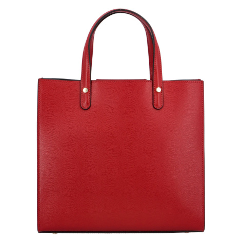 Luxusní dámská kožená kabelka do ruky Amada, červená Delami Vera Pelle