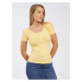 Žluté dámské tričko Pieces Kitte