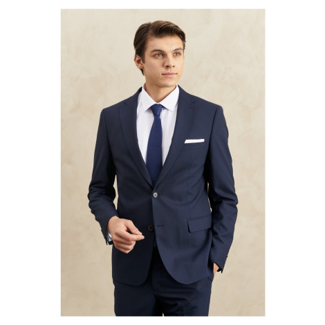 ALTINYILDIZ CLASSICS Men's Navy Blue Regular Fit, Normal Cut Woolen Nano Suit that is Water and  AC&Co / Altınyıldız Classics