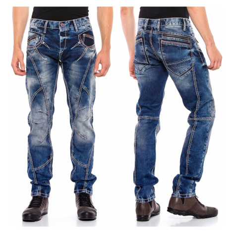 CIPO & BAXX kalhoty pánské CD563 L:34 regular slim fit jeans džíny