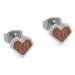 Náušnice s dřevěným detailem Red Earrings Heart